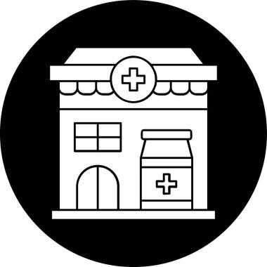 Eczane simgesi, vektör illüstrasyonu basit tasarım