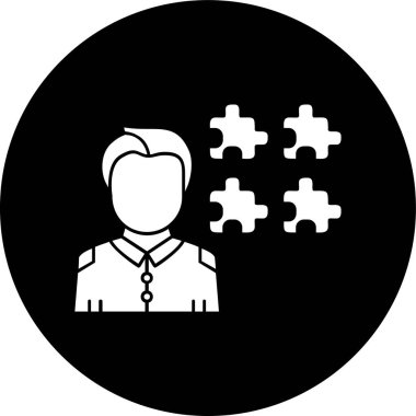 Yapboz simgesi, vektör illüstrasyonu basit tasarım