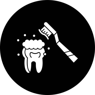 Diş fırçalama simgesi, vektör illüstrasyonu basit tasarım