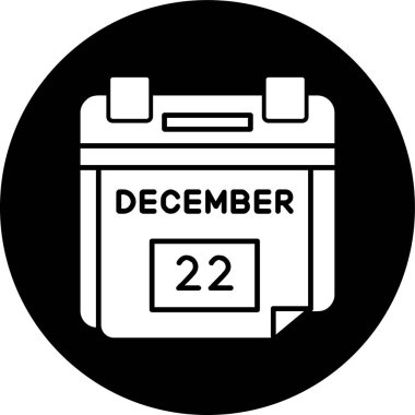 22 Aralık Tarih simgesi, vektör illüstrasyonu basit tasarım