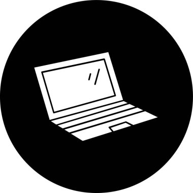 dizüstü bilgisayar simgesi, vektör illüstrasyonu basit tasarım