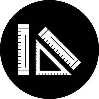 Cetvel simgesi, vektör illüstrasyonu basit tasarım