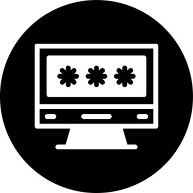 Parola bilgisayar simgesi, vektör illüstrasyonu basit tasarım