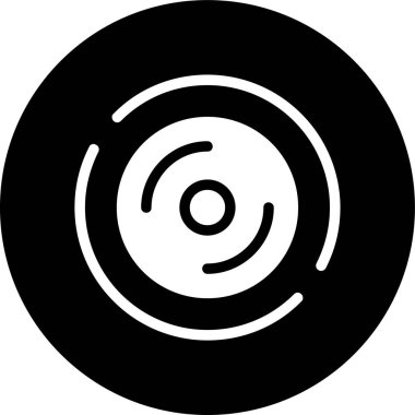 Plak- vinil simge, vektör illüstrasyon basit tasarım