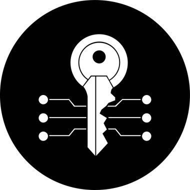 Elektronik Anahtar simgesi, vektör illüstrasyonu basit tasarım