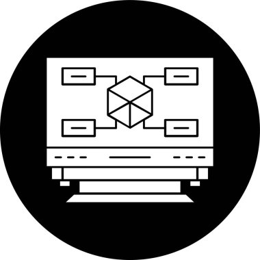 bilgisayar ekranı simgesi, vektör illüstrasyonu basit tasarım