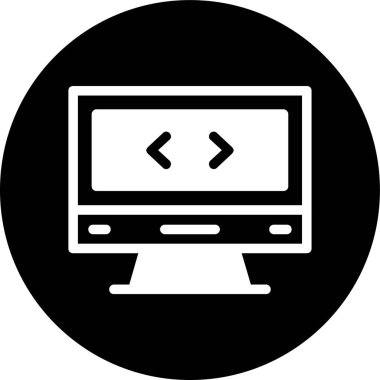 Kod simgesi, vektör illüstrasyonu basit tasarım