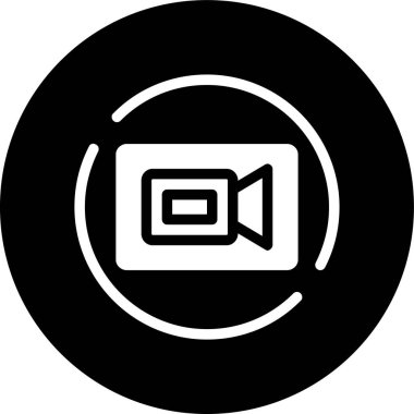 Video kamera simgesi, vektör illüstrasyonu basit tasarım