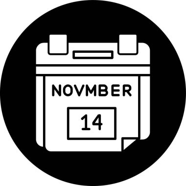 14 Kasım Tarih simgesi, vektör illüstrasyonu basit tasarım