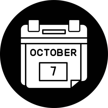 7 Ekim Tarih simgesi, vektör illüstrasyonu basit tasarım