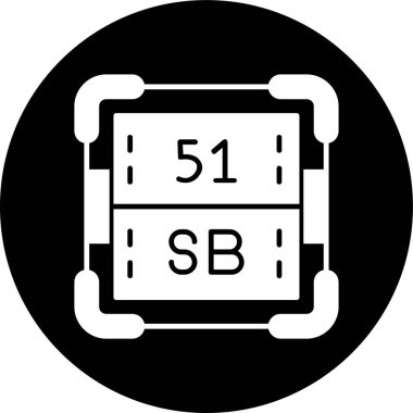 Antimon simgesi, vektör illüstrasyonu basit tasarım