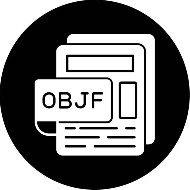 OBJF Dosya simgesi, vektör illüstrasyonu basit tasarım