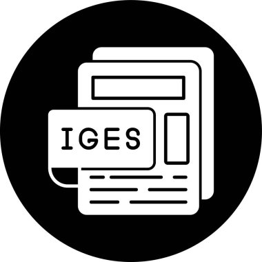 IGES Dosya simgesi, vektör illüstrasyonu basit tasarım