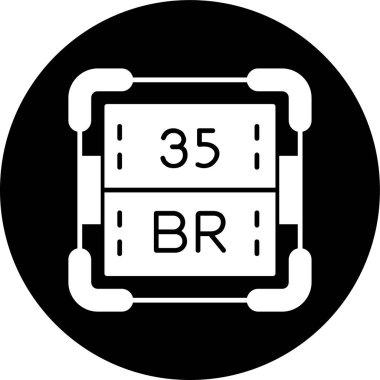 Bromine simgesi, vektör illüstrasyonu basit tasarım