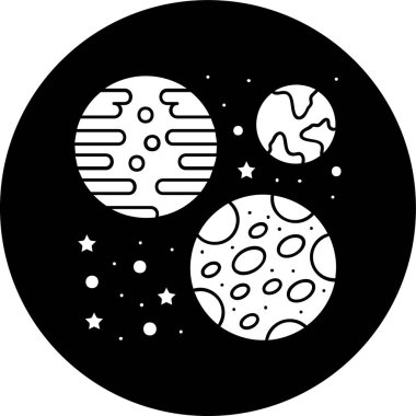 Gezegenler simgesi, vektör illüstrasyonu basit tasarım