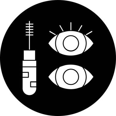 Kirpik Maskara simgesi, vektör illüstrasyonu basit tasarım