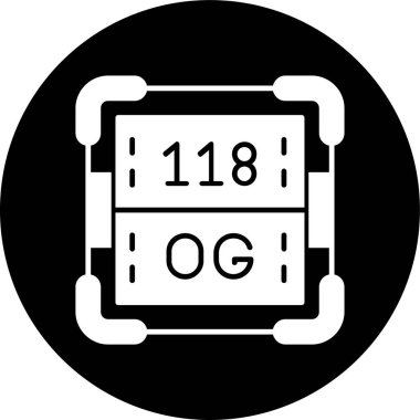 Oganesson simgesi, vektör illüstrasyonu basit tasarım