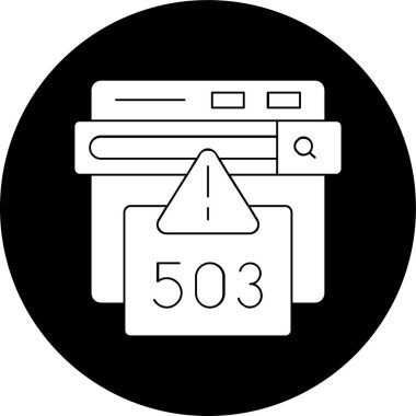 503 Hata simgesi, vektör illüstrasyonu basit tasarım