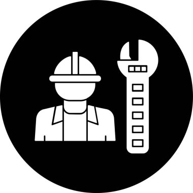 Tesisatçı simgesi, vektör illüstrasyonu basit tasarım