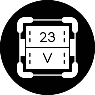 Vanadyum simgesi, vektör illüstrasyonu basit tasarım