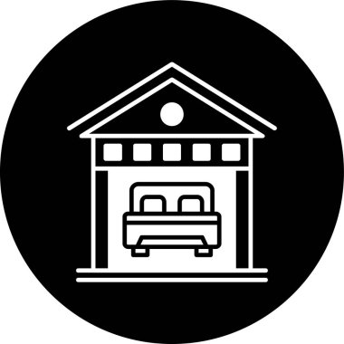 Konaklama simgesi, vektör illüstrasyonu basit tasarım