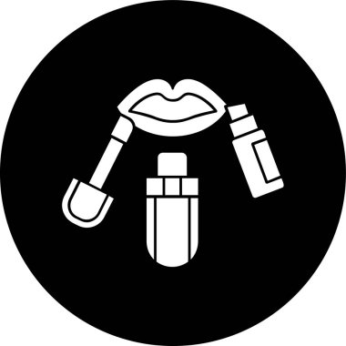 Dudak Makyajı simgesi, vektör illüstrasyonu basit tasarım