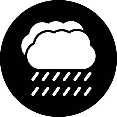 Bulut yağmuru ağır simgesi, vektör illüstrasyonu basit tasarım