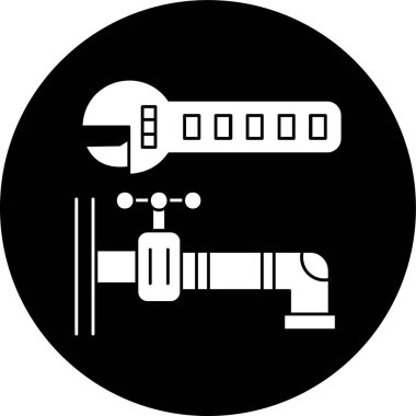 Tesisat simgesi, vektör illüstrasyonu basit tasarım