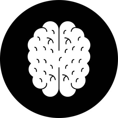 Beyin simgesi, vektör illüstrasyonu basit tasarım