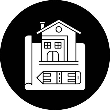 Ev Tasarımı simgesi, vektör illüstrasyonu basit tasarım