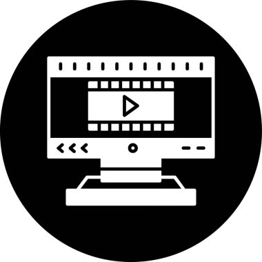 video simgesi, vektör illüstrasyonu basit tasarım