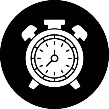Alarm saat simgesi, vektör illüstrasyonu basit tasarım