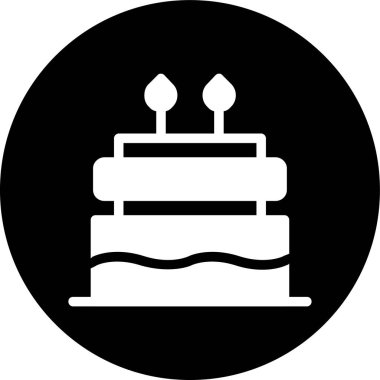 Pasta doğum günü simgesi, vektör illüstrasyonu basit tasarım