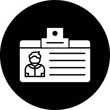 Kimlik kartı simgesi, vektör illüstrasyonu basit tasarım