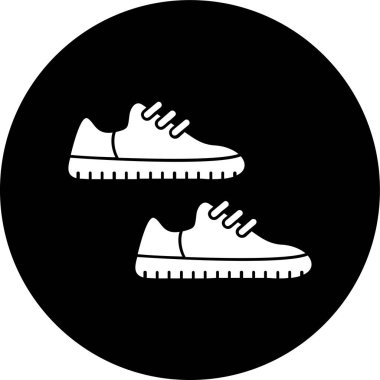 Ayakkabı simgesi, vektör illüstrasyonu basit tasarım