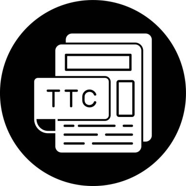 TTC Dosya simgesi, vektör illüstrasyonu basit tasarım