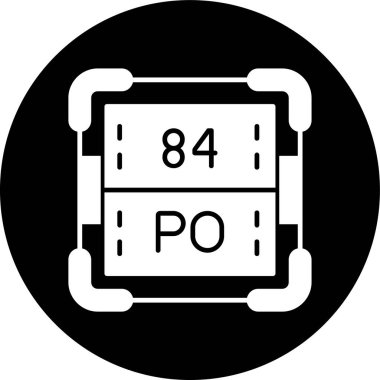 Polonyum simgesi, vektör illüstrasyonu basit tasarım