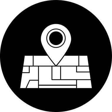 harita simgesi, vektör illüstrasyonu basit tasarım