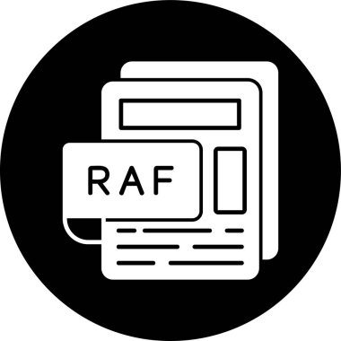 RAF Dosya simgesi, vektör illüstrasyonu basit tasarım
