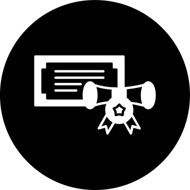 Diploma simgesi, vektör illüstrasyonu basit tasarım