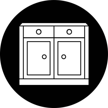 Kabine simgesi, vektör illüstrasyonu basit tasarım