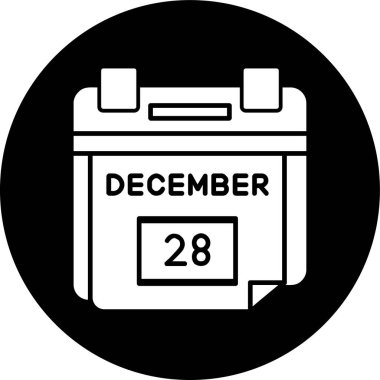 28 Aralık Tarih simgesi, vektör illüstrasyonu basit tasarım