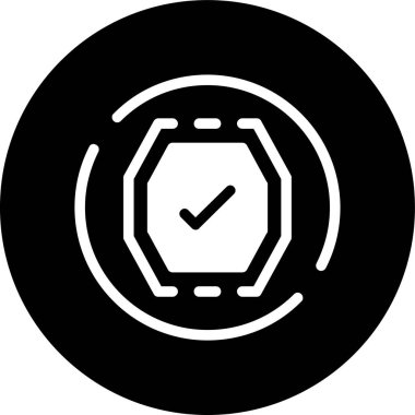 Altıgen denetimi simgesi, vektör illüstrasyonu basit tasarım