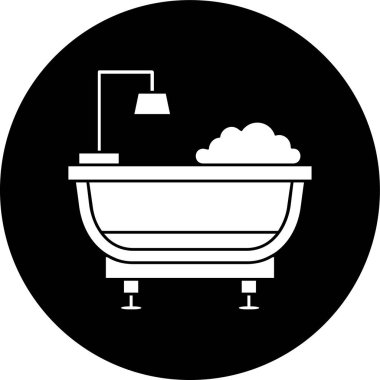 Küvet simgesi, vektör illüstrasyonu basit tasarım