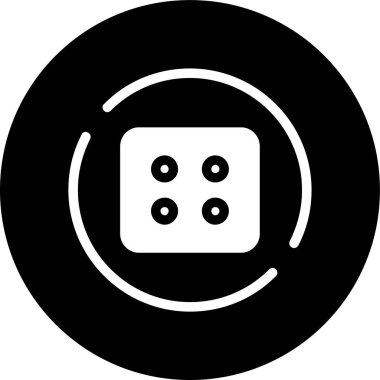 Dice-four simgesi, vektör illüstrasyonu basit tasarım