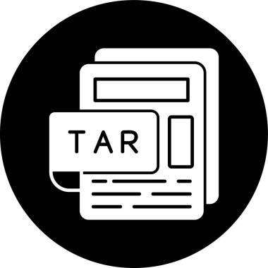 TAR Dosya simgesi, vektör illüstrasyonu basit tasarım