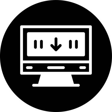 Masaüstü ok aşağı simgesi, vektör illüstrasyonu basit tasarım