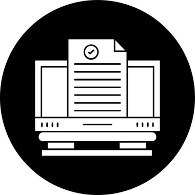 Masaüstü bilgisayar simgesi, vektör illüstrasyonu basit tasarım