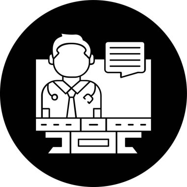 Teletıp simgesi, vektör illüstrasyonu basit tasarım