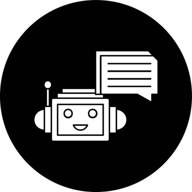 Chatbot simgesi, vektör illüstrasyonu basit tasarım